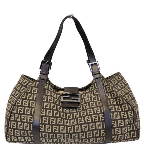 fendi brown zucchino tote bag|fendi shoulder bag zucca.